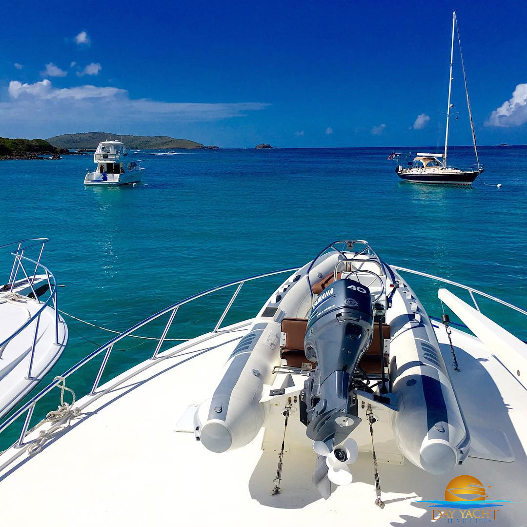 Sailing toward Vieques across calm Caribbean seas, Fajardo luxury boat rental